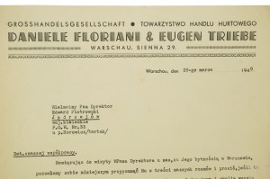 Daniele Floriani & Eugen Triebe Velkoobchodní sdružení, Varšava 26. března 1940, [AW2].