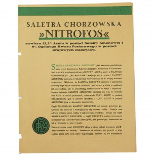 Chorzow saltpeter NITROFOS , ADVERTISEMENT of product with extensive description