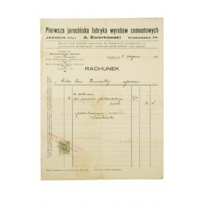 Pierwsza Jarocińska Fabryka Wyrobów Cementowych A. Świerkowski Jarocin Krakowska 74, RACHUNEK z dnia 21 sierpnia 1928r., [AW2]