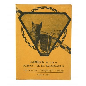 CAMERA Sp. z o.o. Poznań ul. Fr. Ratajczaka 3 oryginalne, papierowe opakowanie na zdjęcia / negatywy z reklama błon Verichrome i papieru Velox, [AW3]