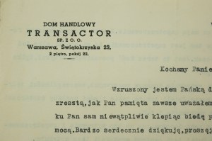 TRANSACTOR Trading House Ltd. Warsaw ul. Świętokrzyska 23, [AW3].