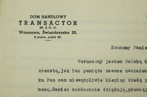 Obchodný dom TRANSACTOR Sp. z o.o. Varšava ul. Świętokrzyska 23, [AW3].