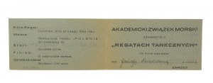 Akademicki Związek Morski zawiadamia o Regatach Tanecznych dnia 21 lutego 1935r. ZAPROSZENIE dla Jadwigi Heinkówny, [AW3]