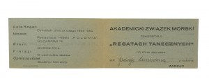 Akademická námořní asociace oznamuje konání taneční regaty dne 21. února 1935. POZVÁNKA pro Jadwigu Heinkównu, [AW3].