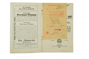 Už žádné ošklivé psaní! Učebnice s reklamou na pera, hroty a inkoust, 1903, [AW3].