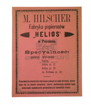 Beautiful double-sided ADVERTISEMENT: M. Hilscher Cigarette Factory 