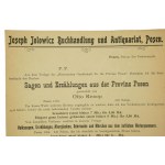 Joseph Jolowicz Buchhandlung und Antiquariat Posen, REKLAMA oferty ksiażek m.in. Opis hist.-stat. Poznania, [AW3]