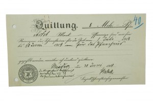 Maître ramoneur [Der Schornsteinfeger Meister] Reçu pour le paiement des services de ramonage pour la période juillet 1918 - juin 1919, daté du 30 juin 1919, [AW3].