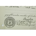 Mistrz kominiarski [Der Schornsteinfeger Meister] KWIT ZAPŁATY za usługi kominiarskie w okresie lipiec 1918 - czerwiec 1919r., datowany 30 czerwiec 1919r., [AW3]