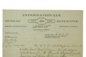 Detective Bureau GREIF Poznan, Fr. Ratajczaka 15 (Apollo) - CORRESPONDENCE on print with letterhead