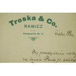 Troska & Co. RAWICZ Fernsprecher nr 47 - wezwanie do zapłaty 6 maja 1927r.