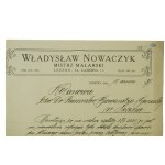 Władysław Nowaczyk, mistrz malarski Leszno ul. Łaziebna 11 - druk z nagłówkiem firmowym 11 czerwca 1930r.