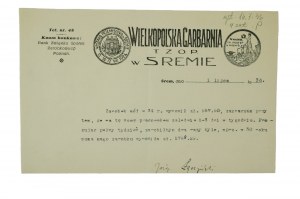 Velkopolská koželužna T. Z O.P. w ŚREMIE - korespondence na tiskovině s reklamní hlavičkou, [N].