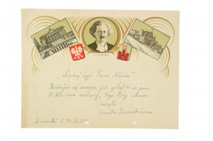 Patriotisches Telegramm I.J. Paderewski, Großes Theater und Universität von Poznan, datiert Duszniki 24.IX.1941.