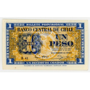 Chile, 1 peso 1943 B (52)