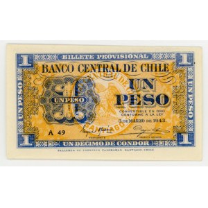 Chile, 1 peso 1943 A (53)