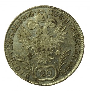 Austria, Franciszek II, 20 krajcarów 1805 B, Kremnica (127)