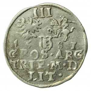 Stefan Batory, Trojak 1581, Wilno, herb Leliwa - Nienotowany (912)