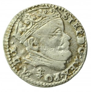 Stefan Batory, Trojak 1585, Wilno, herb Prus (925)