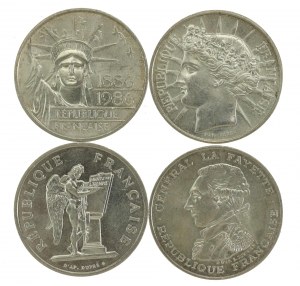 France, Fifth Republic, set of 100 francs 1986-1989 A, Paris. 4 pieces total. (416)