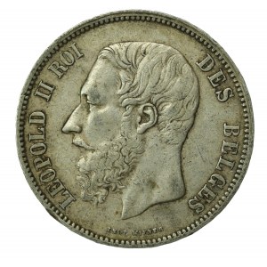 Belgium, Leopold II, 5 Francs, 1868 (528)
