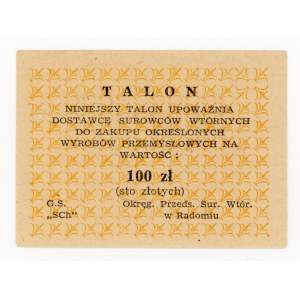 Talon na makulaturę, woj. radomskie, 100 złotych (423)