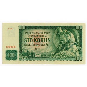 Czechosłowacja, 100 koron 1961 B - rzadka seria (479)