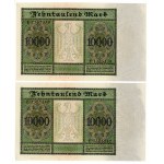 Niemcy, zestaw 10.000 marek 1922. Razem 5 szt. Kolejne numery (621)