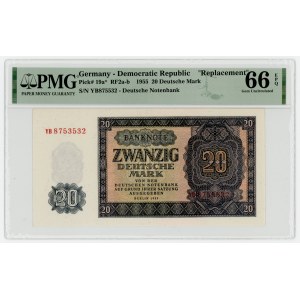 Niemcy, DDR, 20 marek 1955 seria zastępcza - PMG 66 EPQ (636)