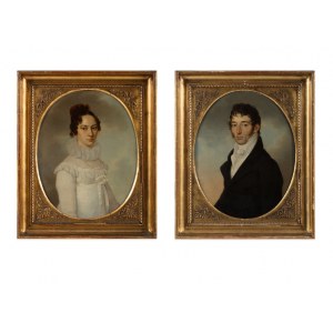 Autor nicht angegeben, Paar Porträts, um 1815