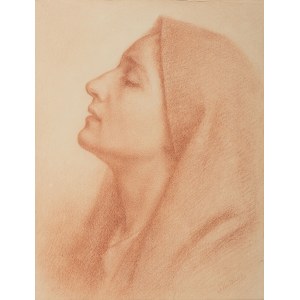 Krudowski Franciszek (1860 - 1945), Portret kobiety w chuście