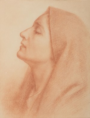 Krudowski Franciszek (1860 - 1945), Portret kobiety w chuście