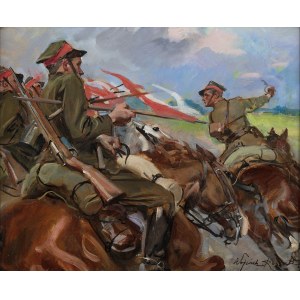 Kossak Wojciech (1856 - 1942), Pędzą ułani (The Battle of Warsaw), 1929