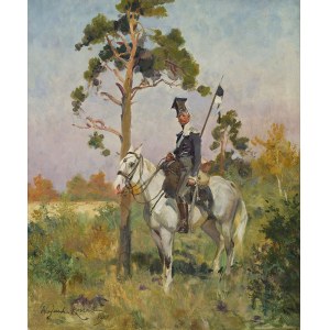 Kossak Wojciech (1856 - 1942), Lancer na koni, 1921