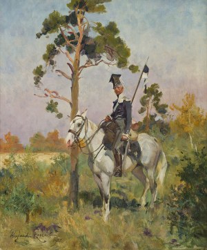 Kossak Wojciech (1856 - 1942), Ułan na koniu, 1921