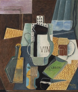 Hayden Henryk (1883 - 1970), Martwa natura z butelką wina (Nature Morte - Vin Et Craven), 1917