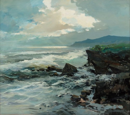 Briante Ezelino (1901 - 1971), Pejzaż marynistyczny z wybrzeży Capri