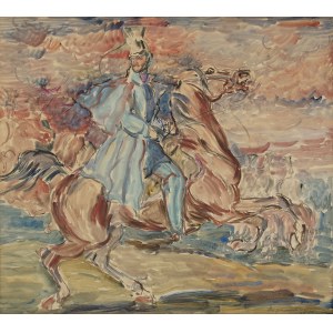 Geppert Eugeniusz (1890 - 1979), Bieliniak. Lancer of the 1st Uhlan Regiment of the Polish Legions, circa 1950.