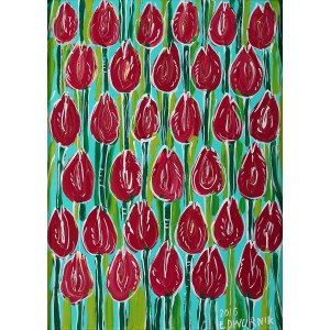 Dwurnik Edward (1943 - 2018), Rote Tulpen, 2016