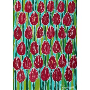 Dwurnik Edward (1943 - 2018), Červené tulipány, 2016