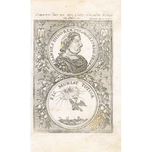 PIERRE AVELINE STARÝ (1654-1722), rytina; JAN HÖHN MLADŠÍ (1642-1693), autor originálu (medaila), JAN III SOBIESKI, 1685