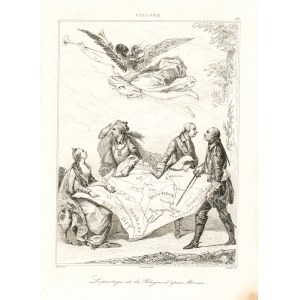 CHAILLOT, rytec; JEAN-MICHEL MOREAU (1741-1814), autor originálnej kresby, ALEGÓRIA ROZDELENIA POĽSKA V ROKU 1772, 1840