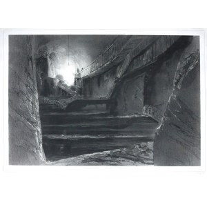 BARTHÉLEMY LAUVERGNE (1805-1871), Zeichner; LÉON SABATIER (1827-1887), Lithograph, INNENRAUM DER SOLE-MINEN IN WIELICZKA, 1843-1855