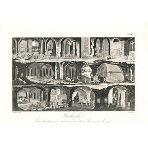 MICHAŁ STACHOWICZ (1768-1825), rysował; ADAM PILIŃSKI (1810-1887), rytował, WIELICZKA /przekrojowy widok wnętrza kopalni/