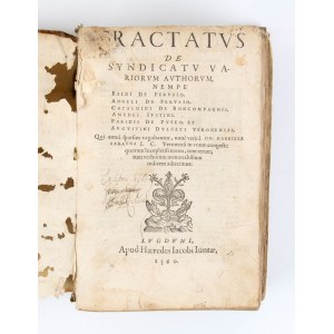 SARAINA GABRIELE. TRACTATUS DE SYNDICATUM VARIORUM AUTHORUM. Lione 1560