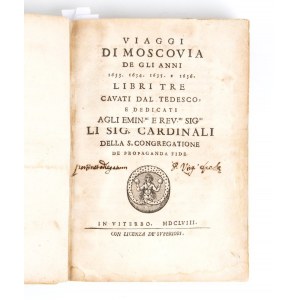 OLEARIUS ADAM. VIAGGI DI MOSCOVIA, Viterbo 1658