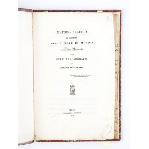 ANTONIO STOLI. METODO GRAFICO DI RIDUZIONE DELLE NOTE DI MUSICA IN CIFRE SIMMETRICHE AD USO DELL’ARMONOGRAFIA. Roma 1841