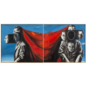 Slawomir Lewczuk (1938 Čerkasy - 2020 Krakov), Bez názvu - diptych, 80. roky 20. storočia.