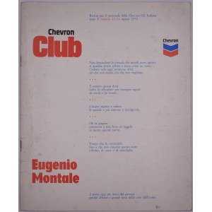 CHEVRON CLUB - EUGENIO MONTALE. AGOSTO 1972.
