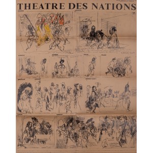 Feliks Topolski, Topolski's Chronicle Vol. IX, 1961, Nr. 3-5 (183-185), Wintersport; Nr. 12-15 (192-195), Theatre des Nations